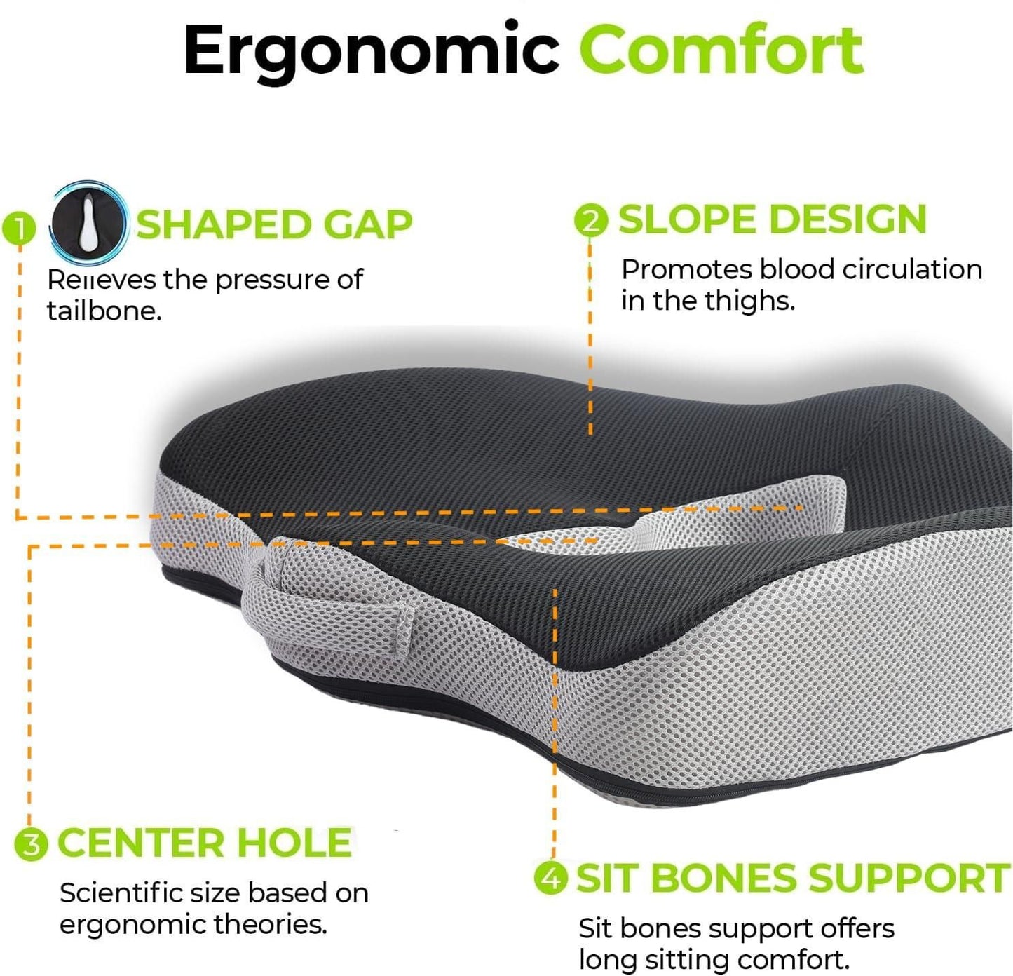 Memory Foam Seat Cushion — All-Day Comfort for WFH, Study & Long Sits