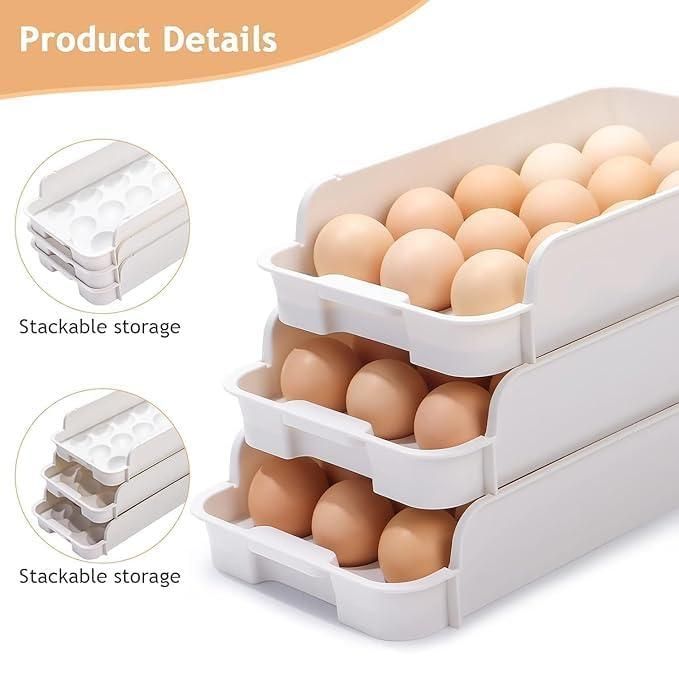 EggNest Stackable Egg Tray — Fridge-Ready, Space-Saving (Set of 3)