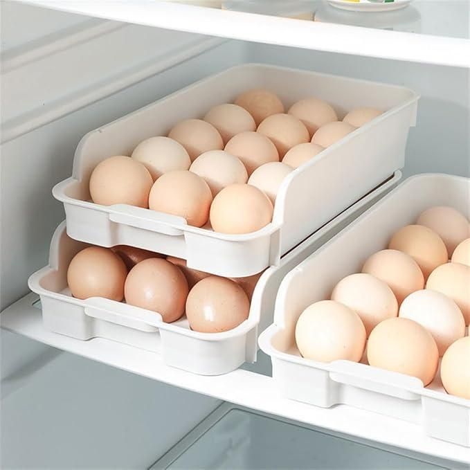 EggNest Stackable Egg Tray — Fridge-Ready, Space-Saving (Set of 3)